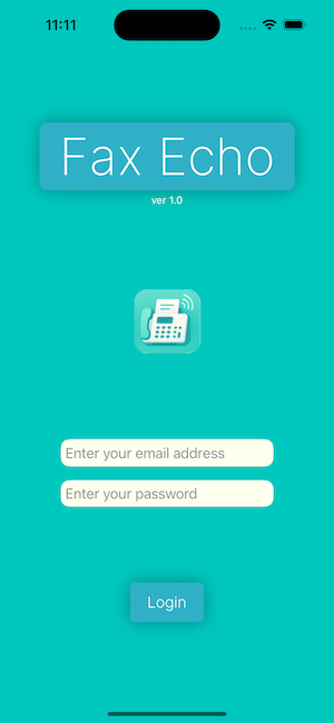 Fax Echo Login Screen